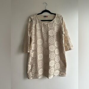 Vintage mod style Cream Lace Dress